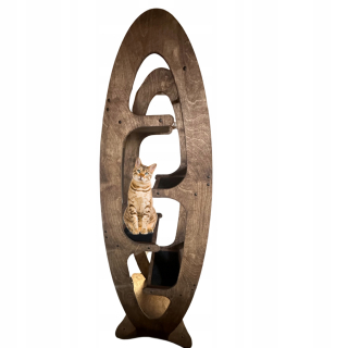 VEŽA MAČIČIEHO DOMU so škrabadlami VEĽKÉ škrabadlo posteľ na strome HNEDÁ 161cm